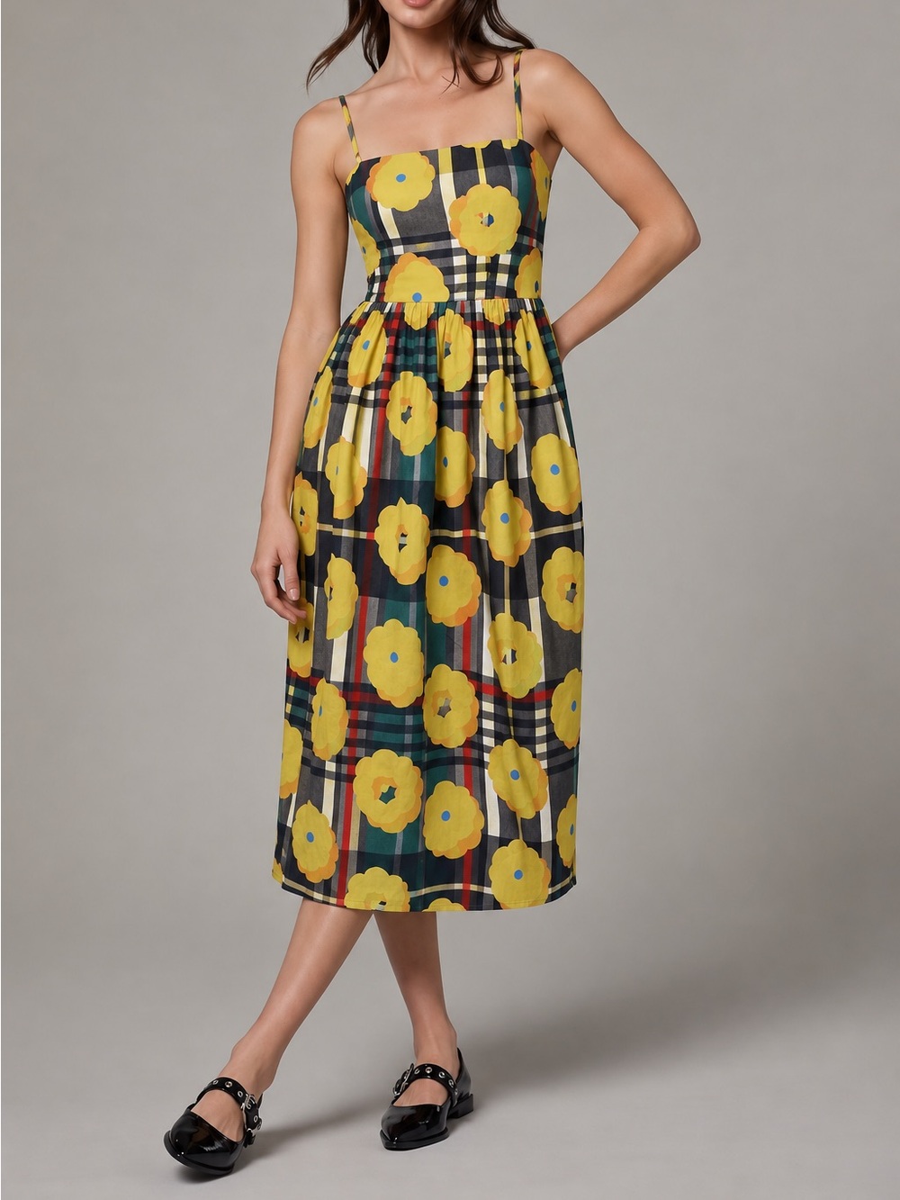 Anthropologie De Loreta Amanda Square-Neck Artsy Cottagecore Dress
